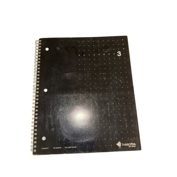 LiveScribe 1 Subject Notebook #3 - 100 Sheet 8.5 x 11 - Dot Paper - College Rule - Picture 1 of 4